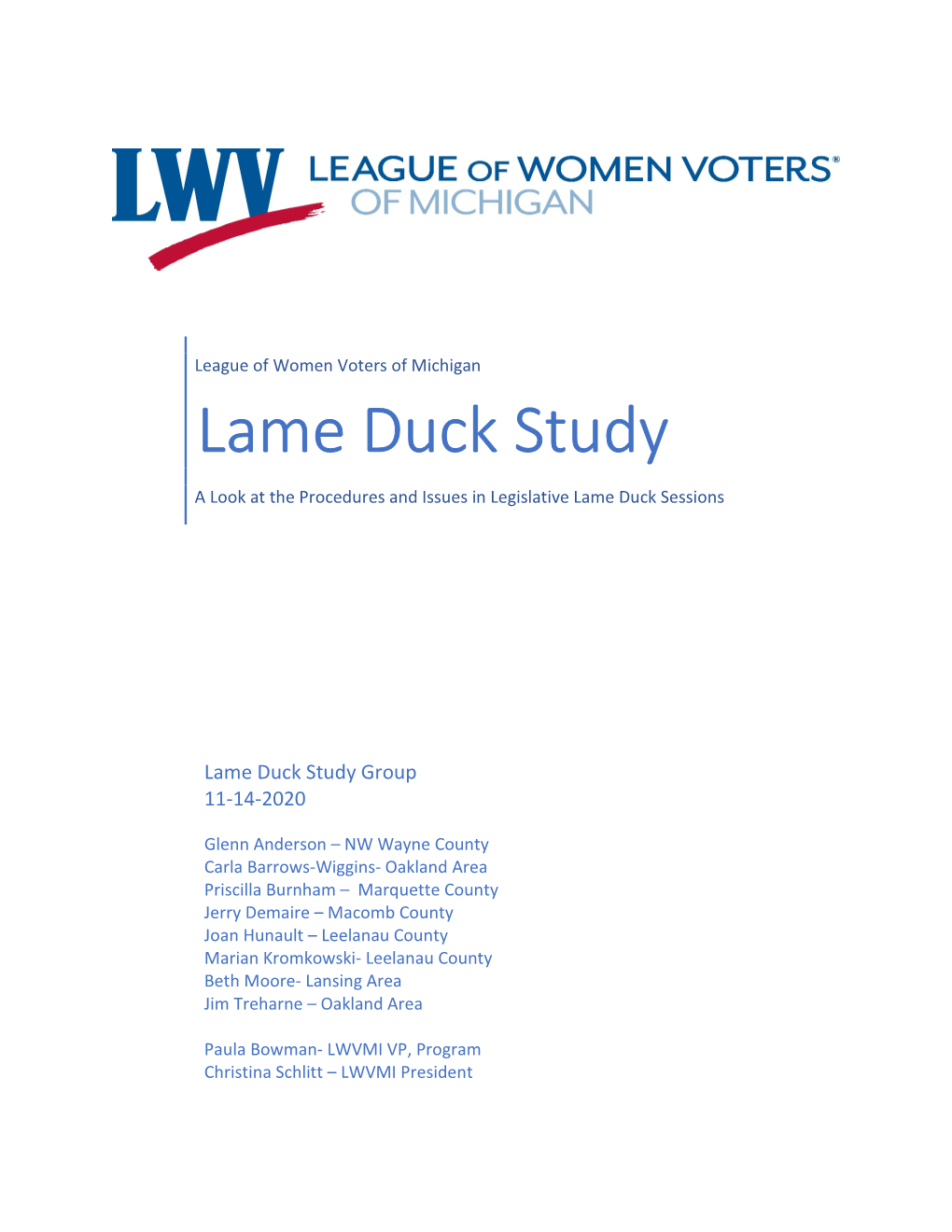 Lame Duck Study