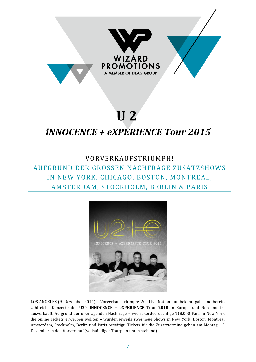 Innocence + Experience Tour 2015
