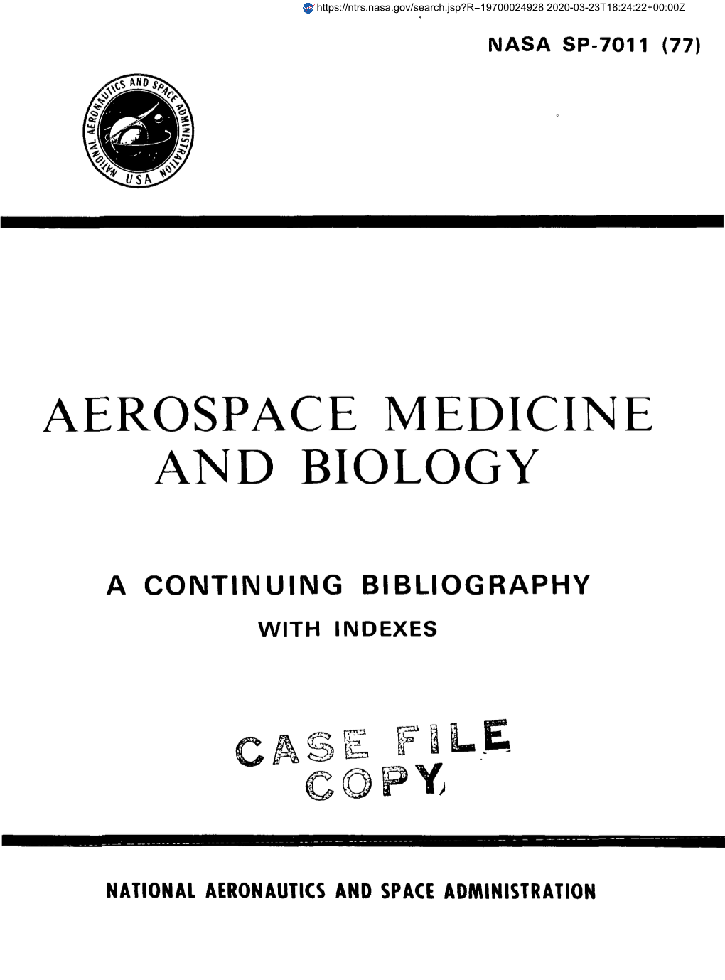 Aerospace Medicine and Biology