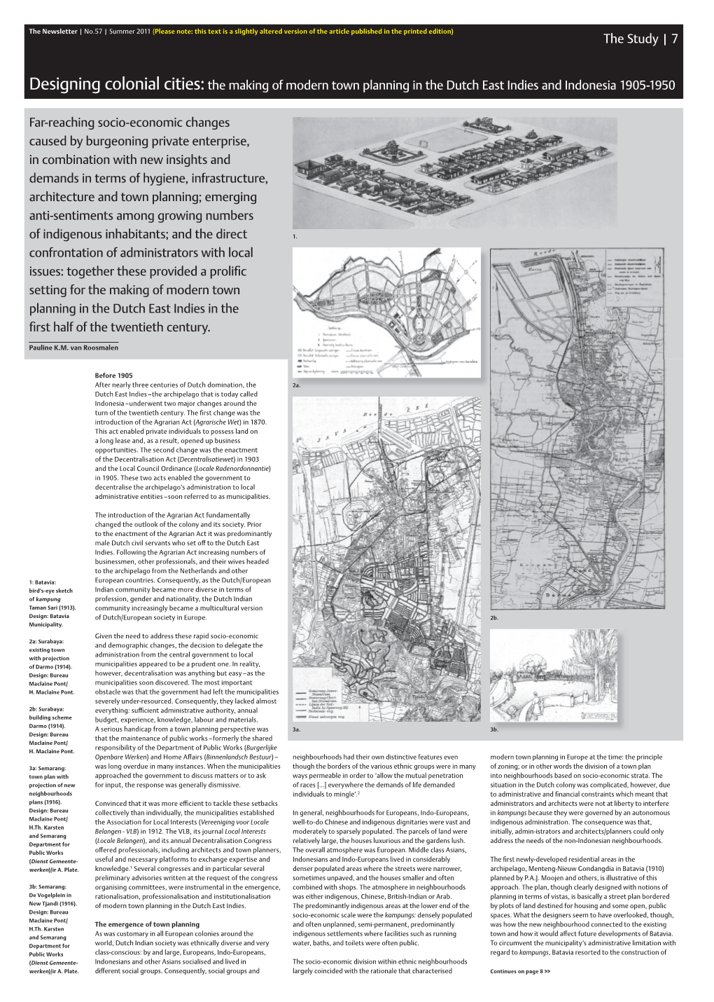 Designing Colonial Cities:The Making of Modern Town Planning in the Dutch