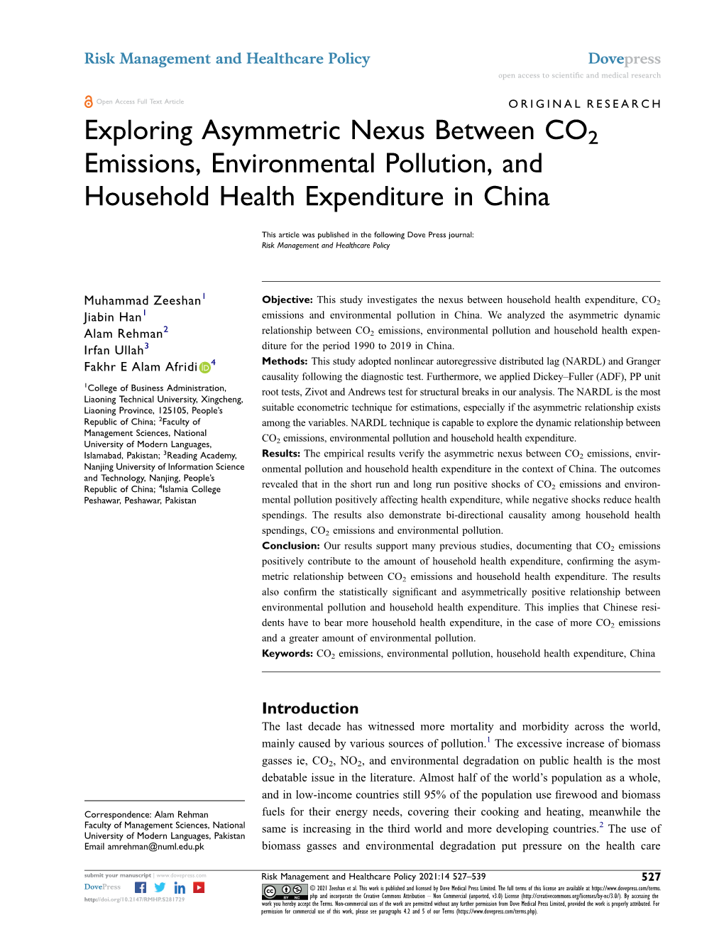 Exploring Asymmetric Nexus Between CO2 Emissions, Environmental Pollution, and Household Health Expenditure in China