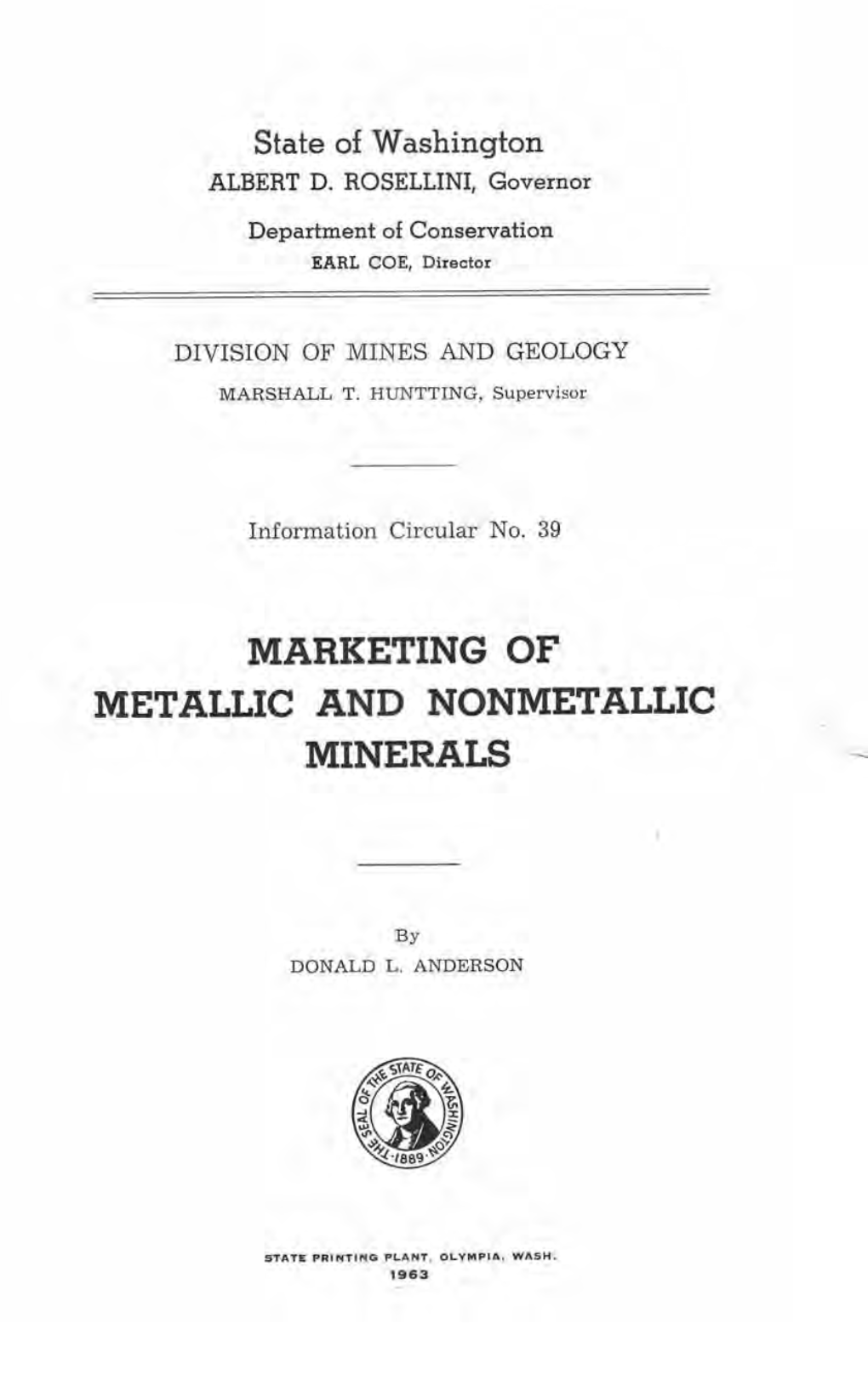 Marketing of Metallic and Nonmetallic Minerals