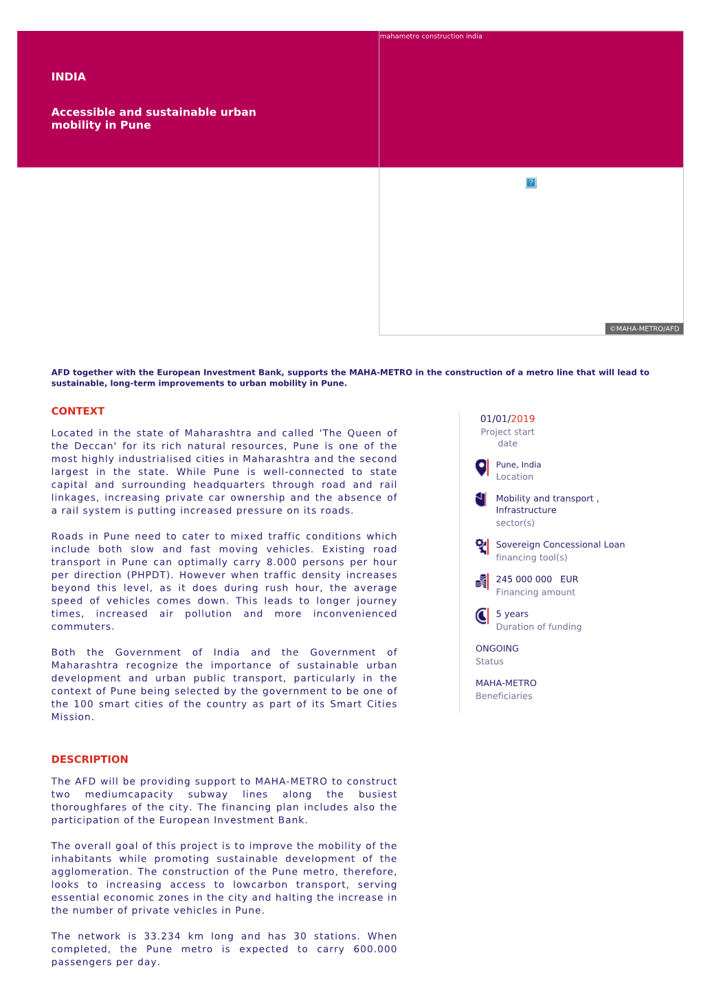 INDIA Accessible and Sustainable Urban Mobility in Pune