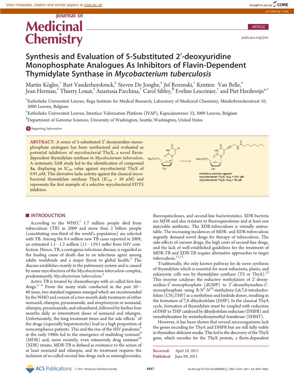 Synthesis and Evaluation of 5-Substituted 20-Deoxyuridine