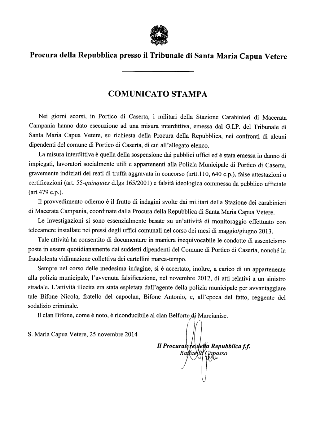 Comunicato Stampa