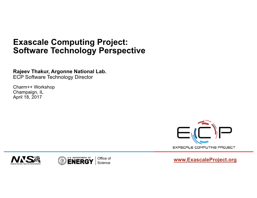 Exascale Computing Project: Software Technology Perspective