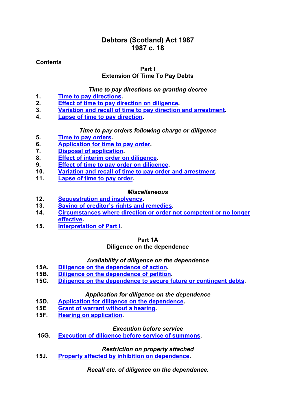 Debtors (Scotland) Act 1987 1987 C