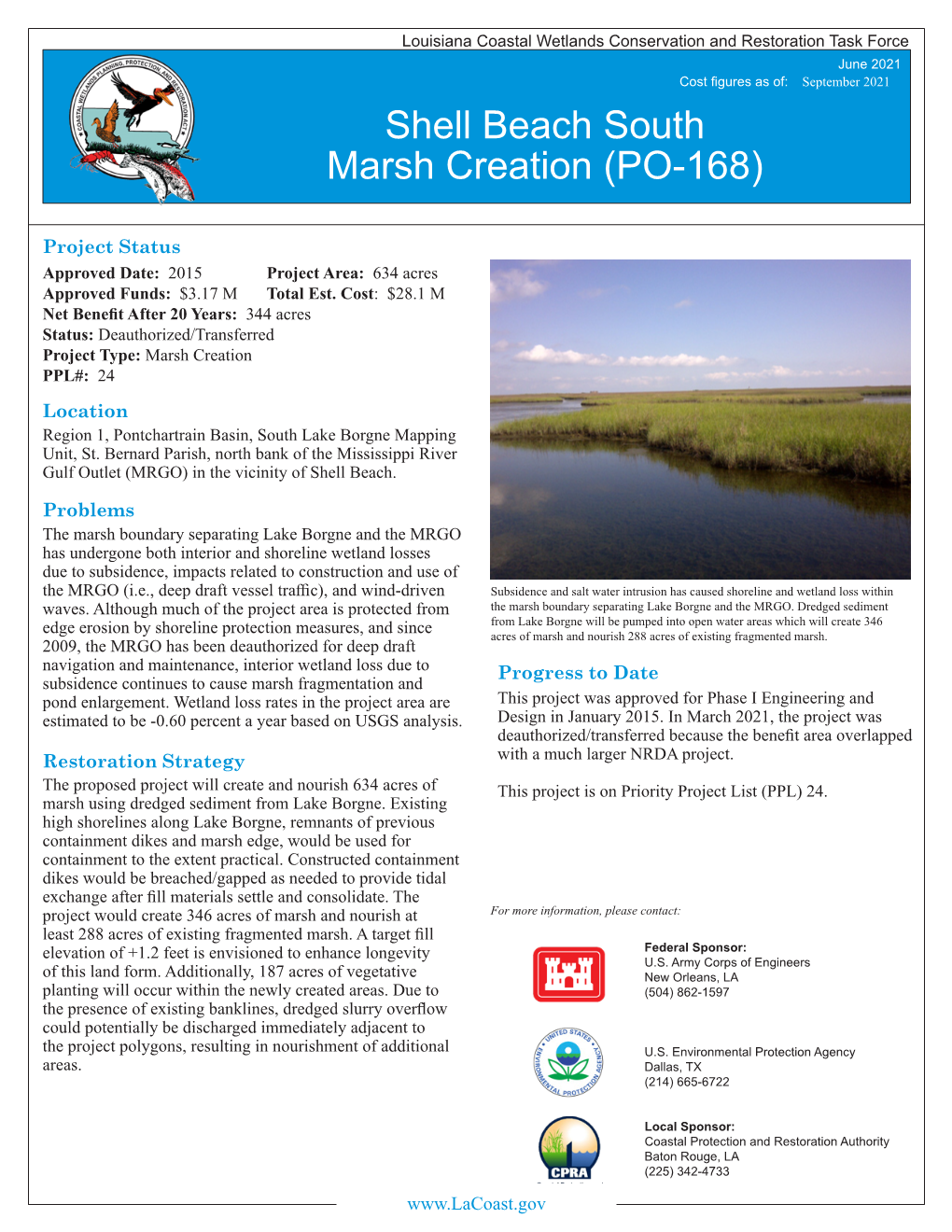 Shell Beach South Marsh Creation (PO-168)
