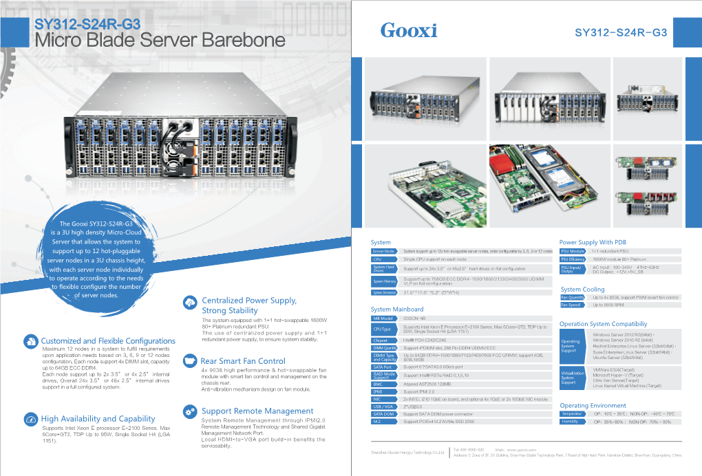 Gooxi SY312 Micro Blade G3 Series – AGENDA Distribution – Https