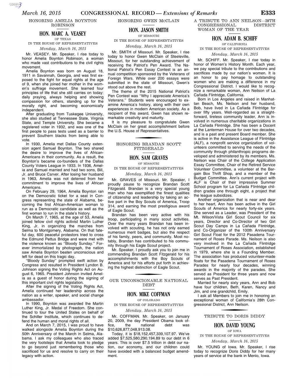 CONGRESSIONAL RECORD— Extensions of Remarks E333 HON