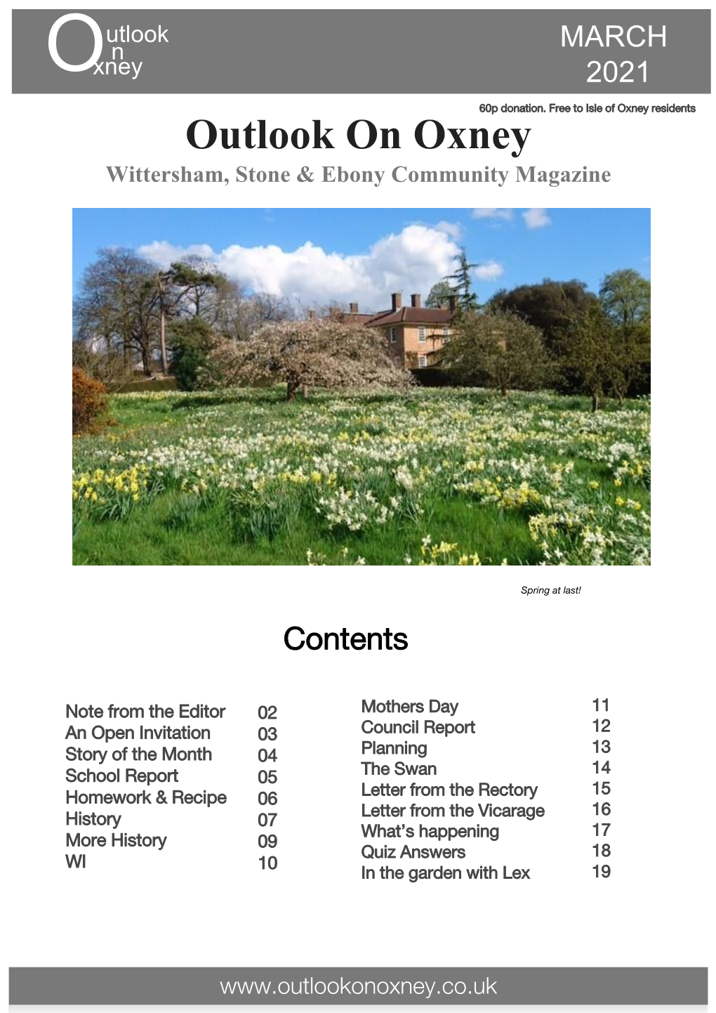 Outlook on Oxney Wittersham, Stone & Ebony Community Magazine