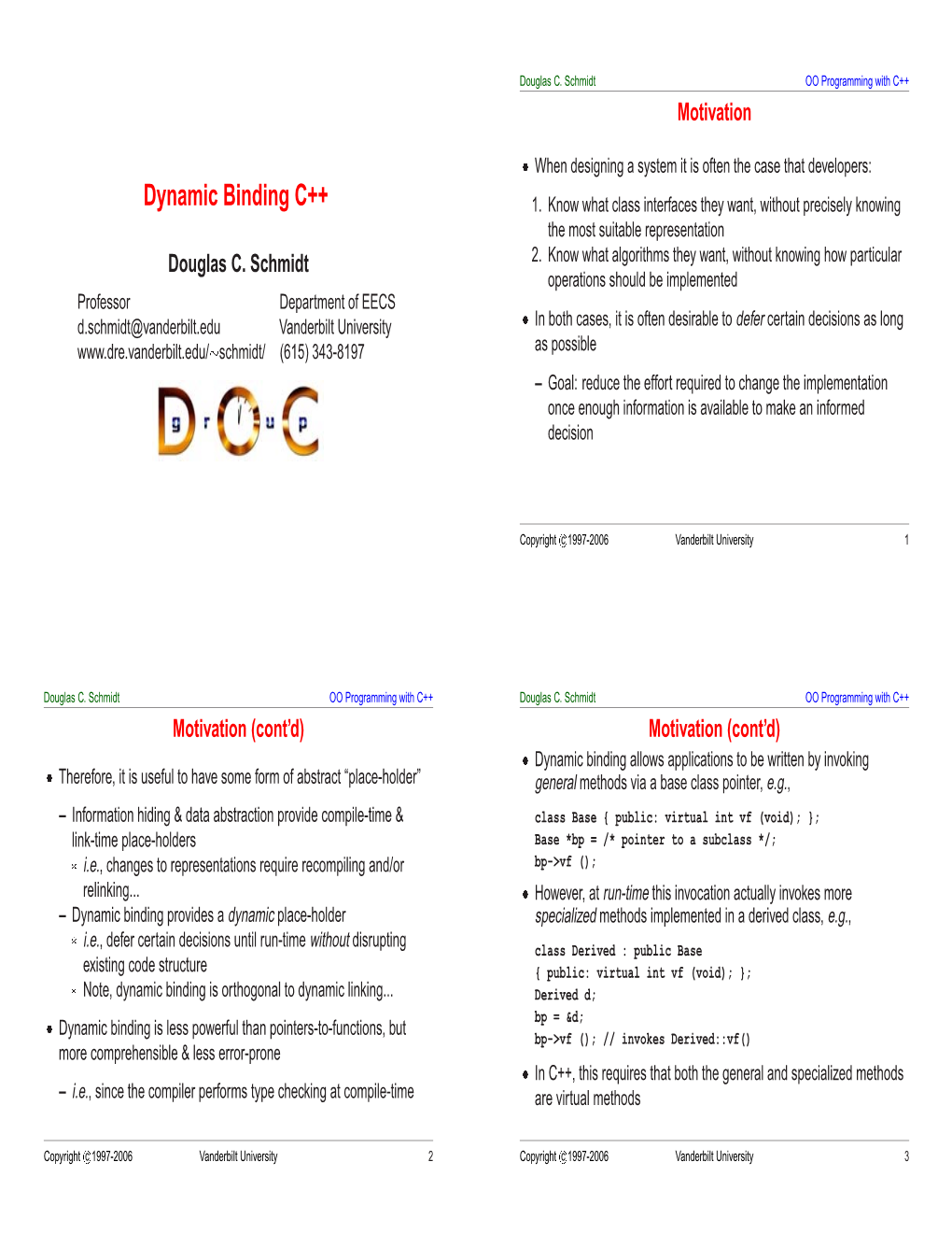 Dynamic Binding C++ 1