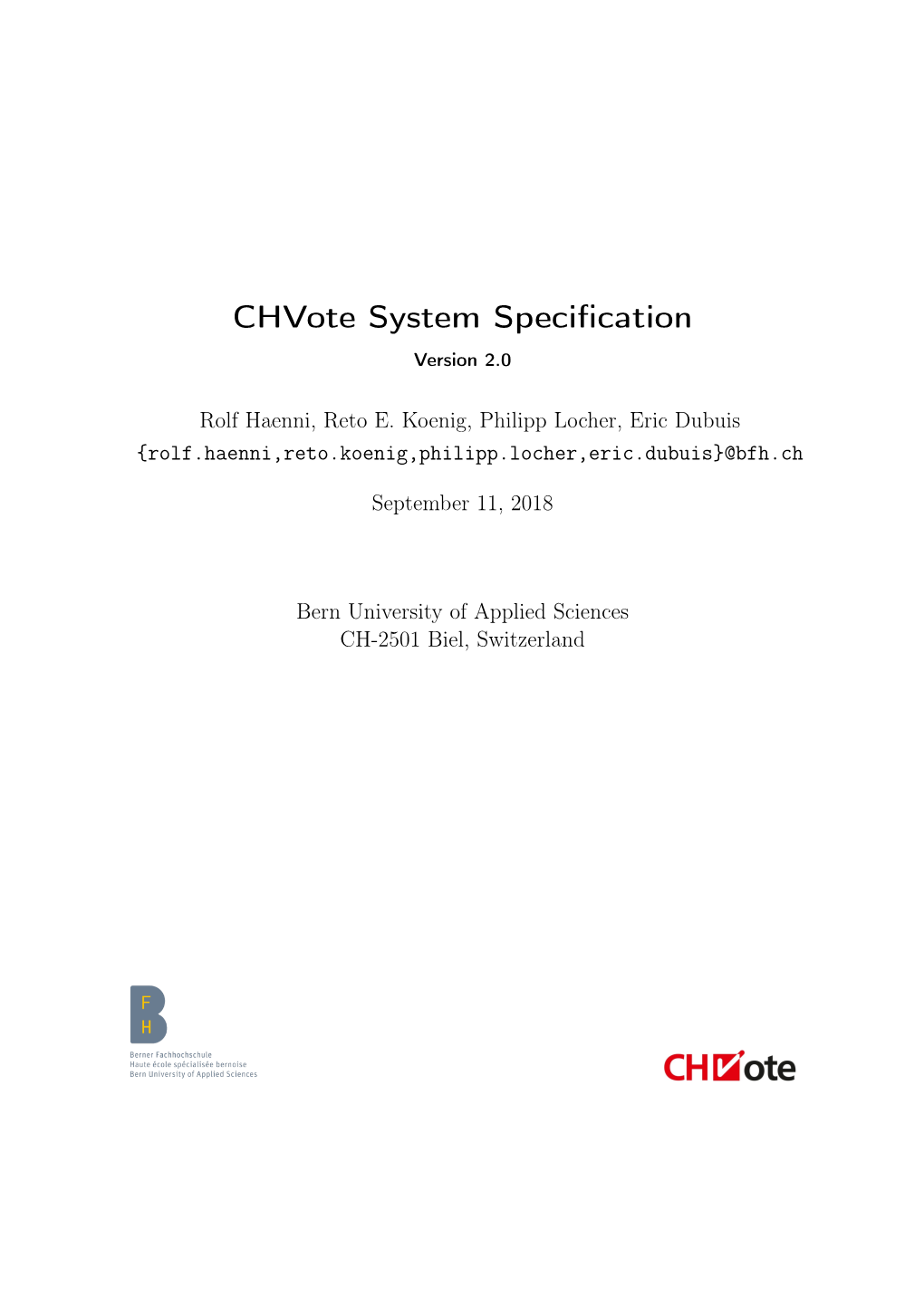 Chvote System Specification