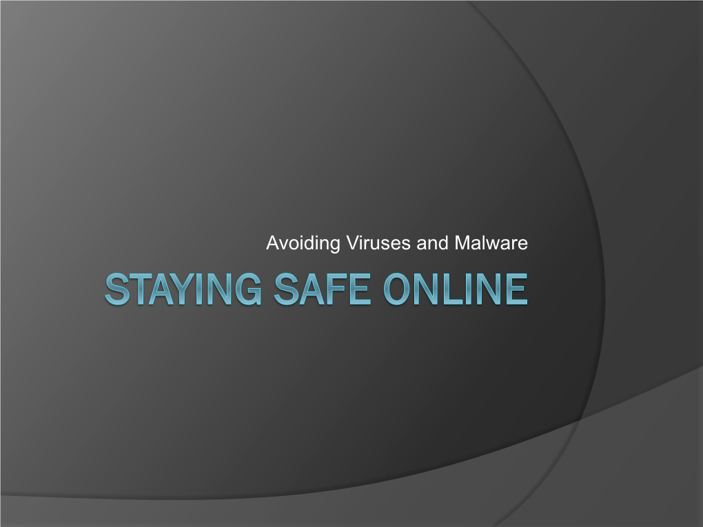 Staying Safe Online