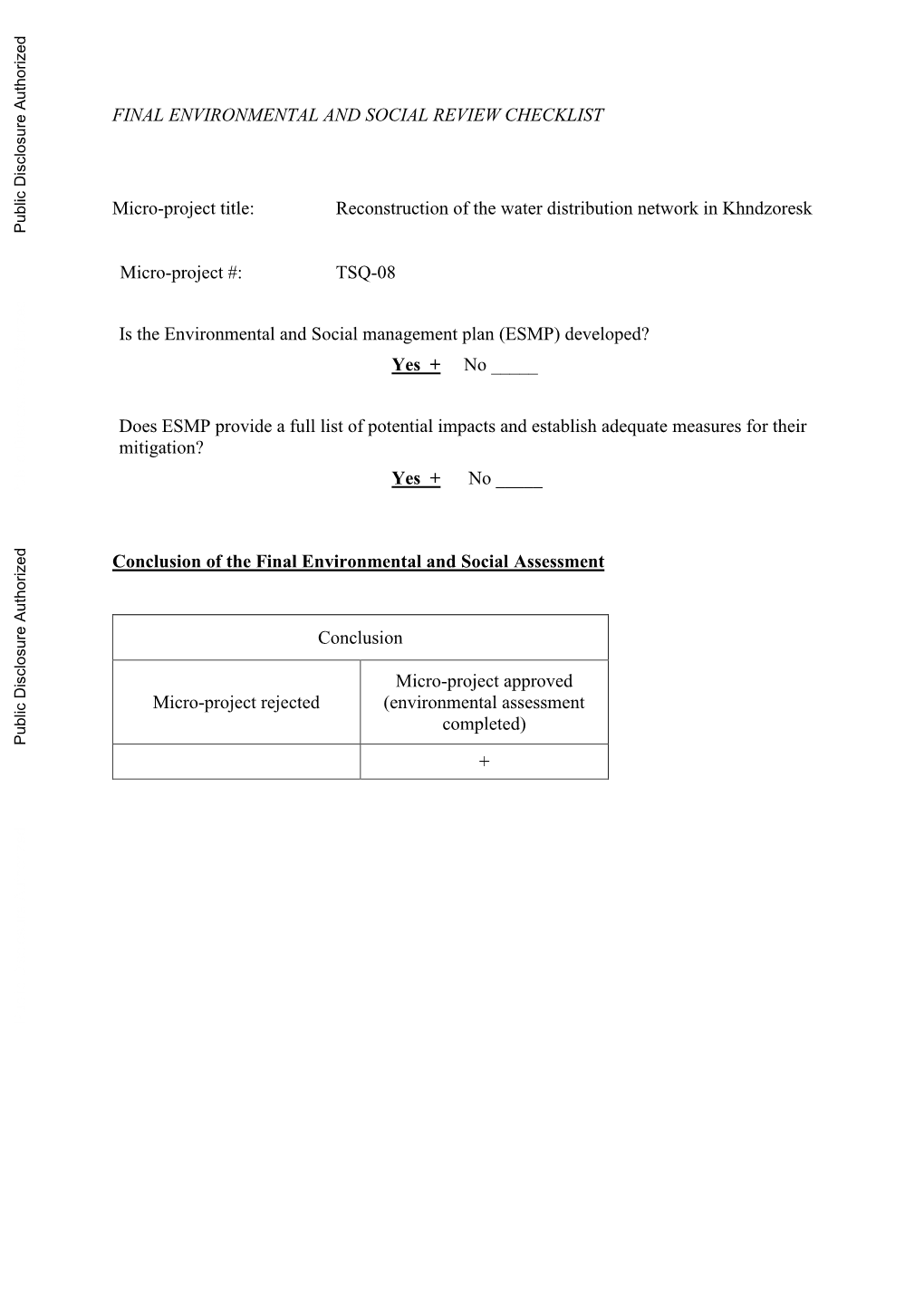 World Bank Document