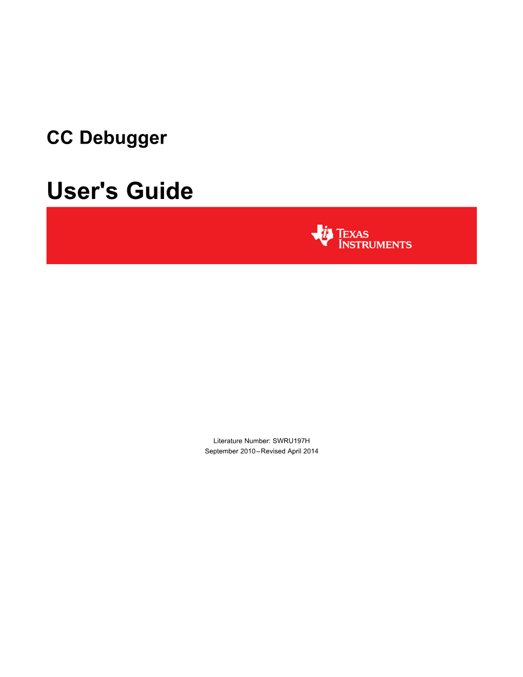 CC Debugger User's Guide