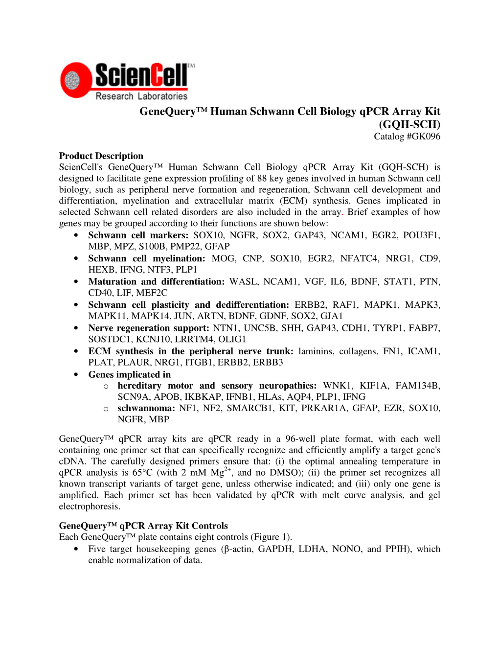 Genequery™ Human Schwann Cell Biology Qpcr Array