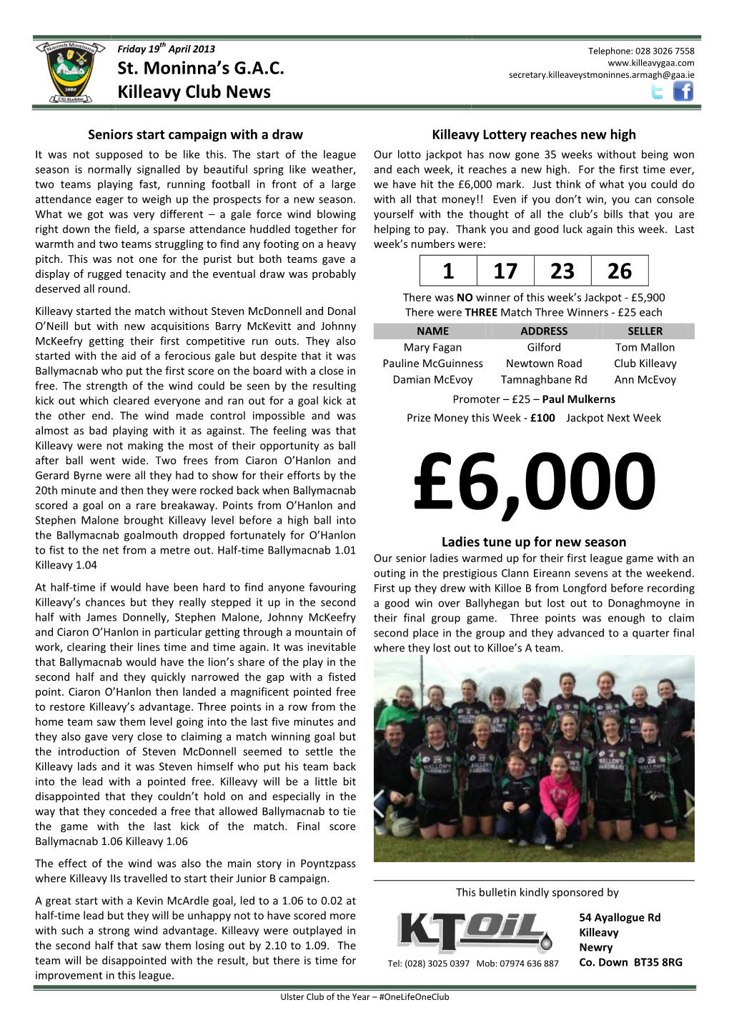 St. Moninna's G.A.C. Killeavy Club News