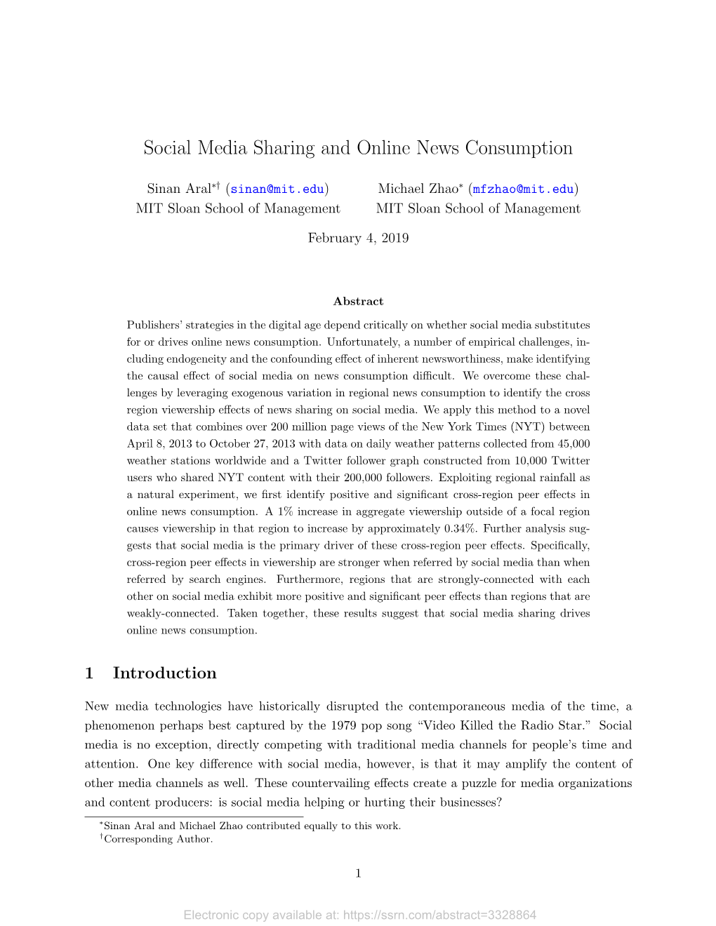 Social Media Sharing and Online News Consumption