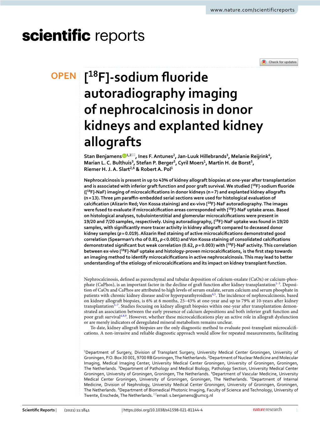 [18F]-Sodium Fluoride Autoradiography Imaging of Nephrocalcinosis In