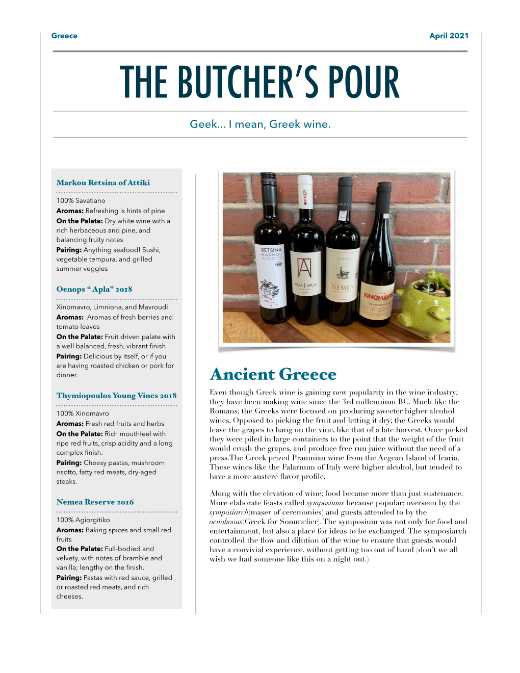 The Butcher's Pour April 2021