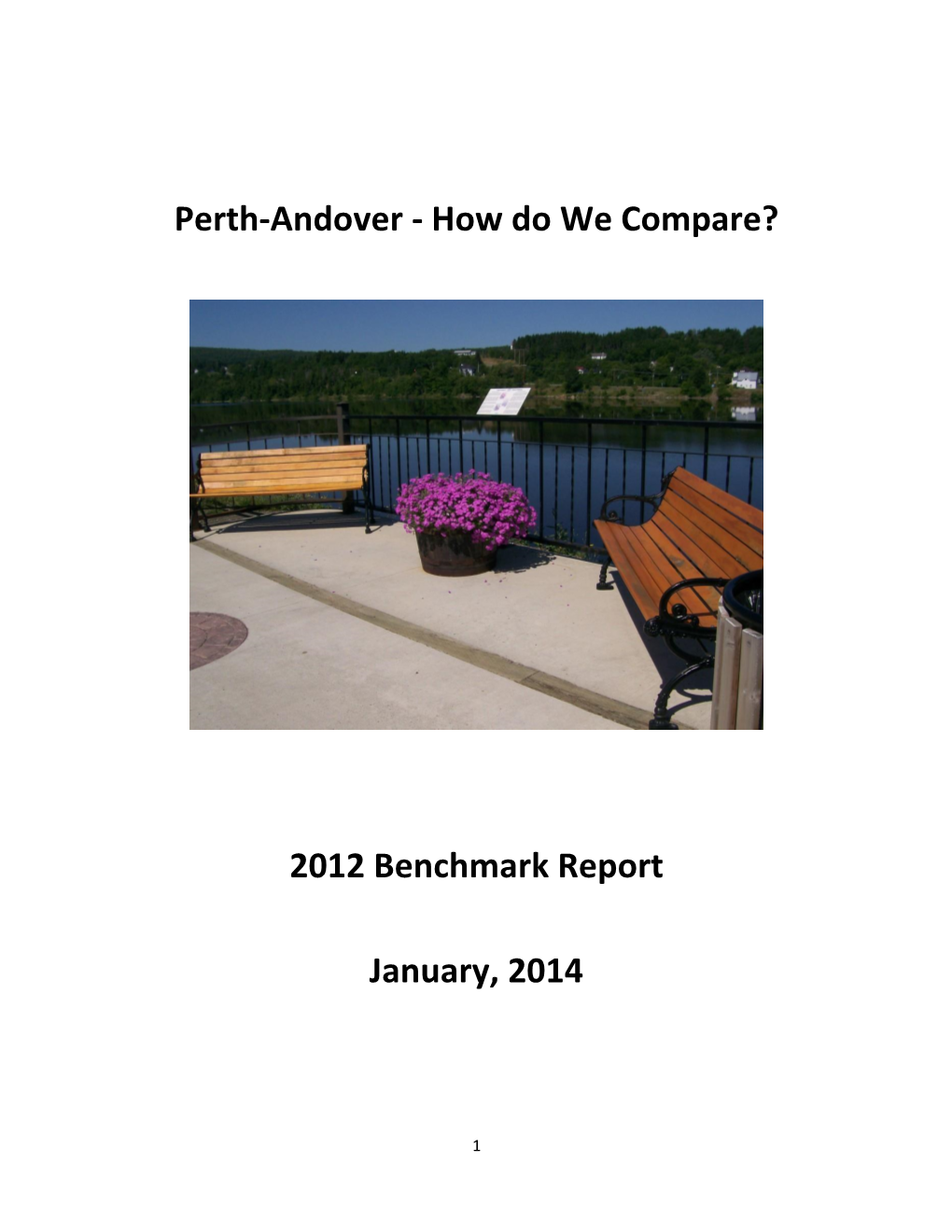 Benchmark Report 2013 2013 2013 Categories Perth-Andover Group Avg Provincial Avg