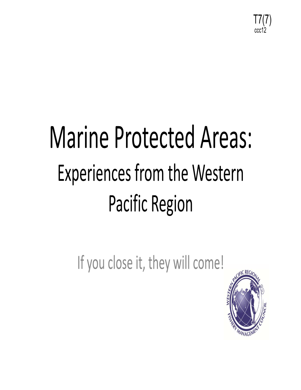 WPR Marine Protected Areas