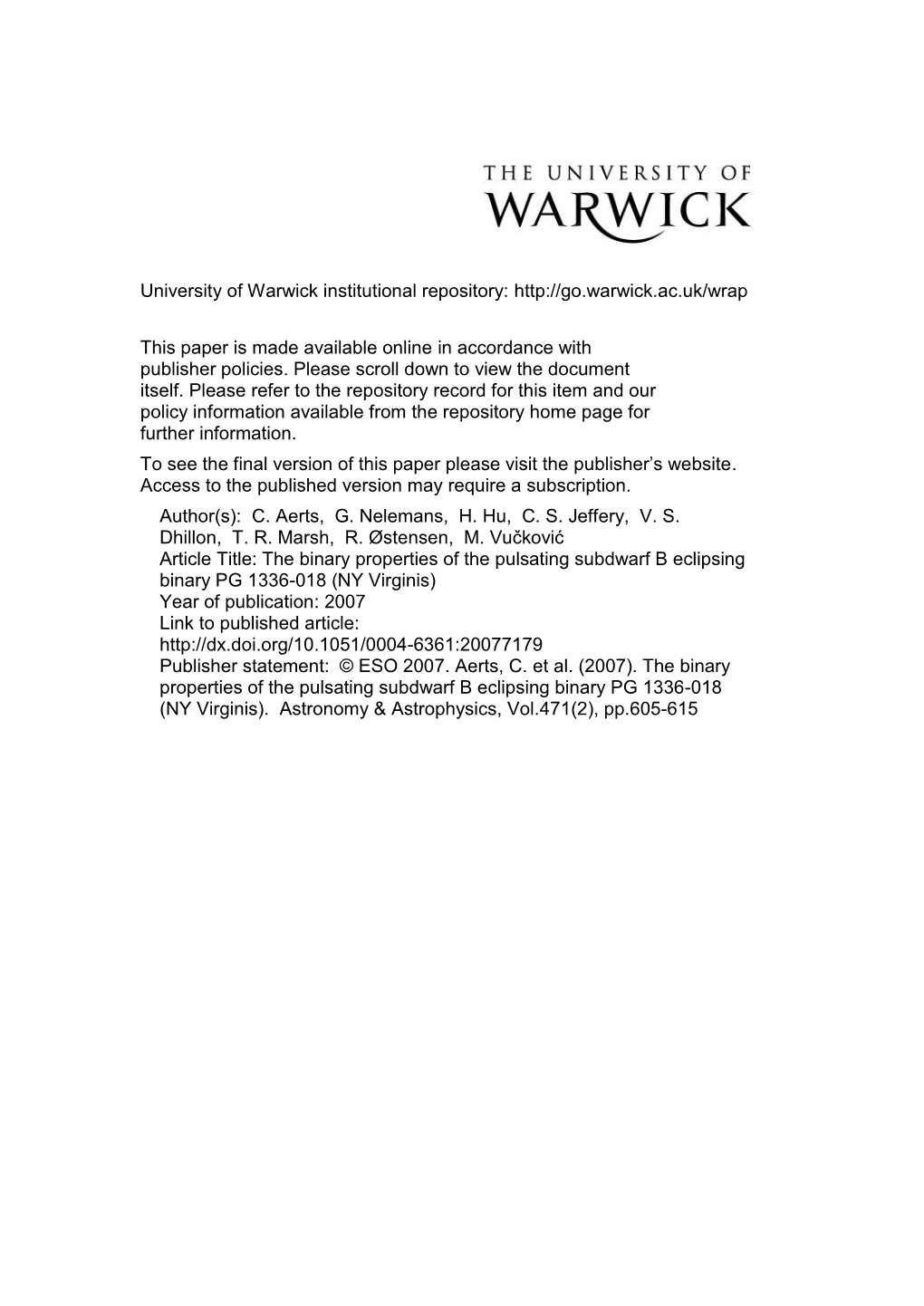 Astronomy & Astrophysics, Vol.471(2), Pp.605-615