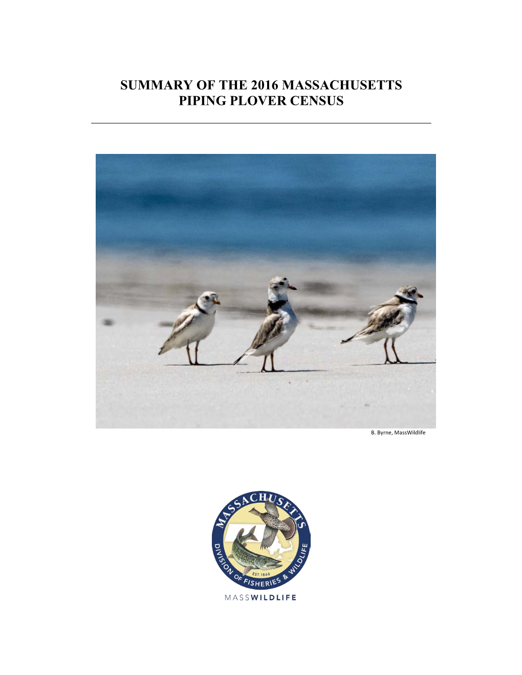 Summary of the 2016 Massachusetts Piping Plover Census