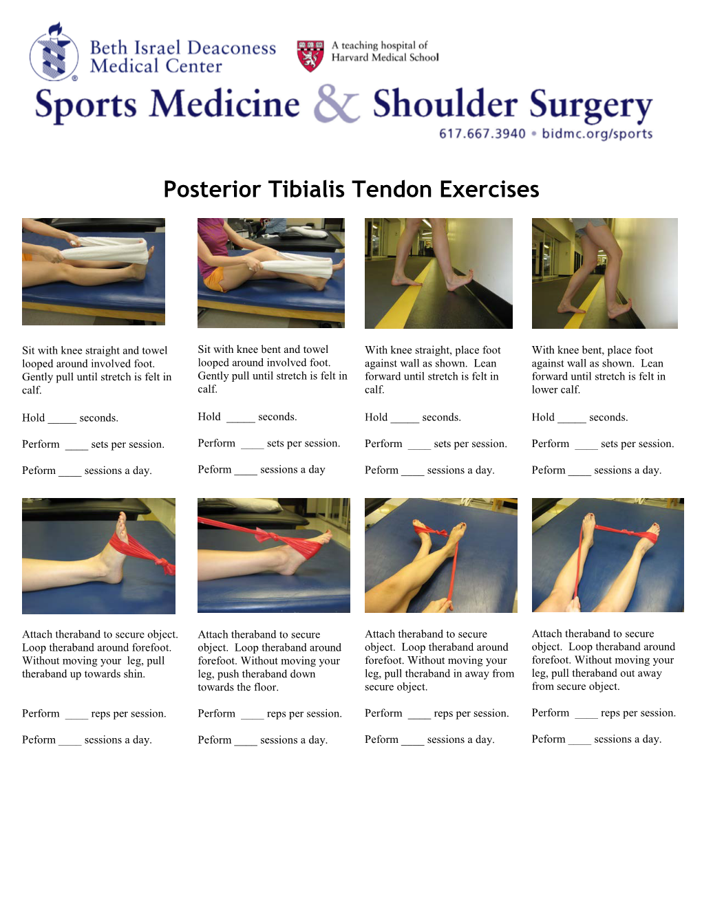 Posterior Tibialis Tendon Exercises