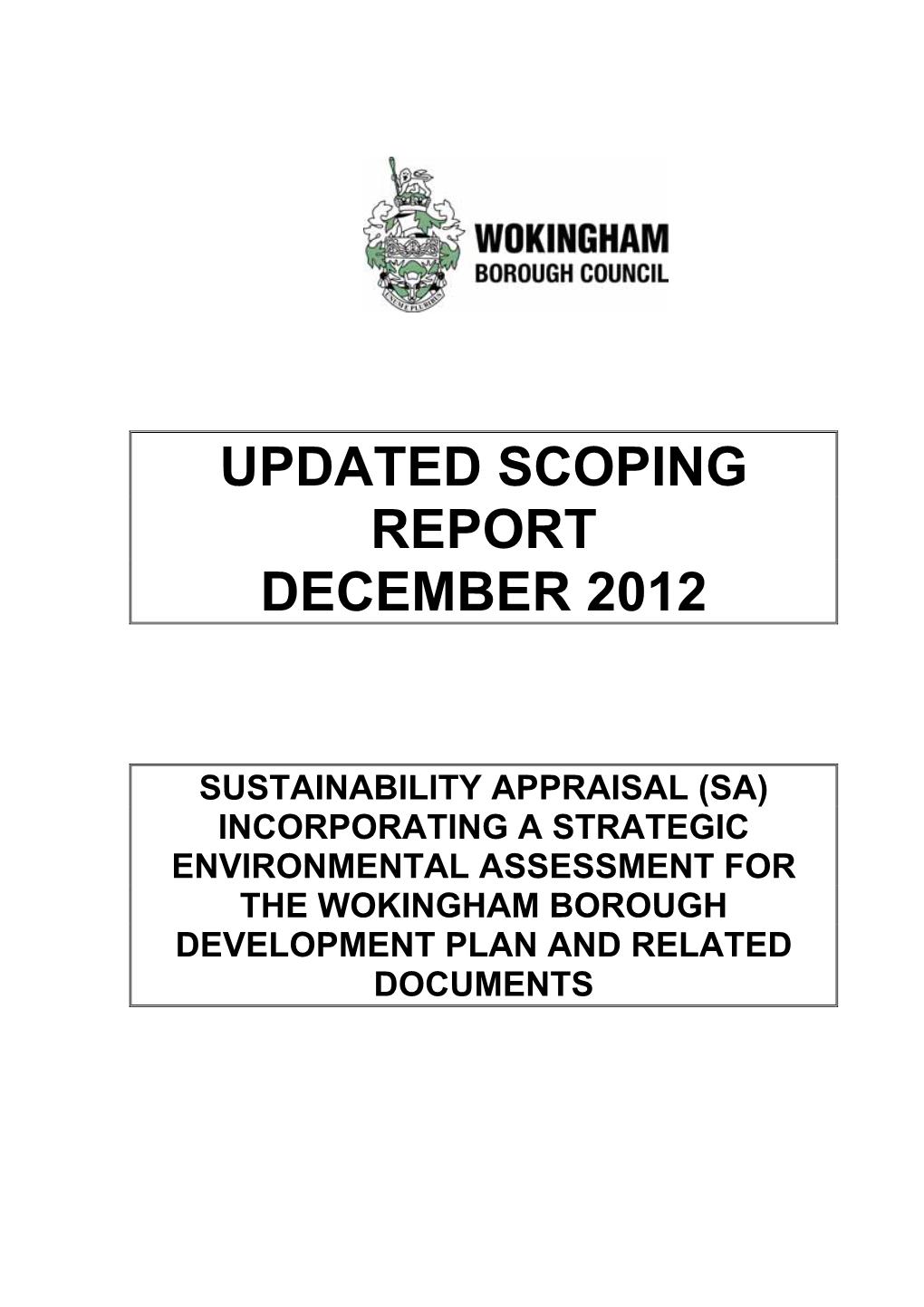 Updated Scoping Report December 2012