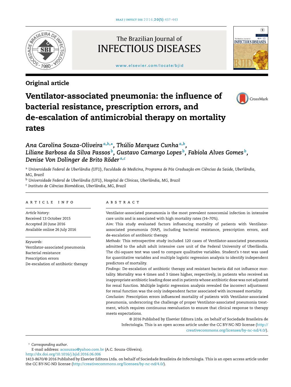 Ventilator-Associated Pneumonia: the Influence of Bacterial Resistance