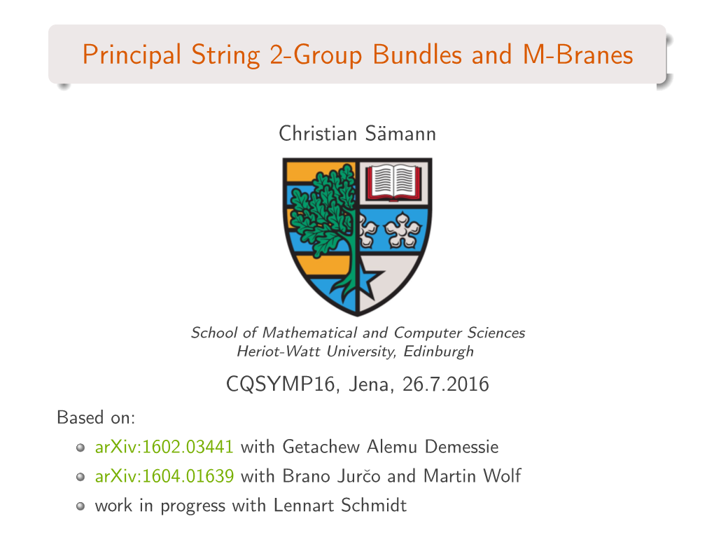 Principal String 2-Group Bundles and M-Branes