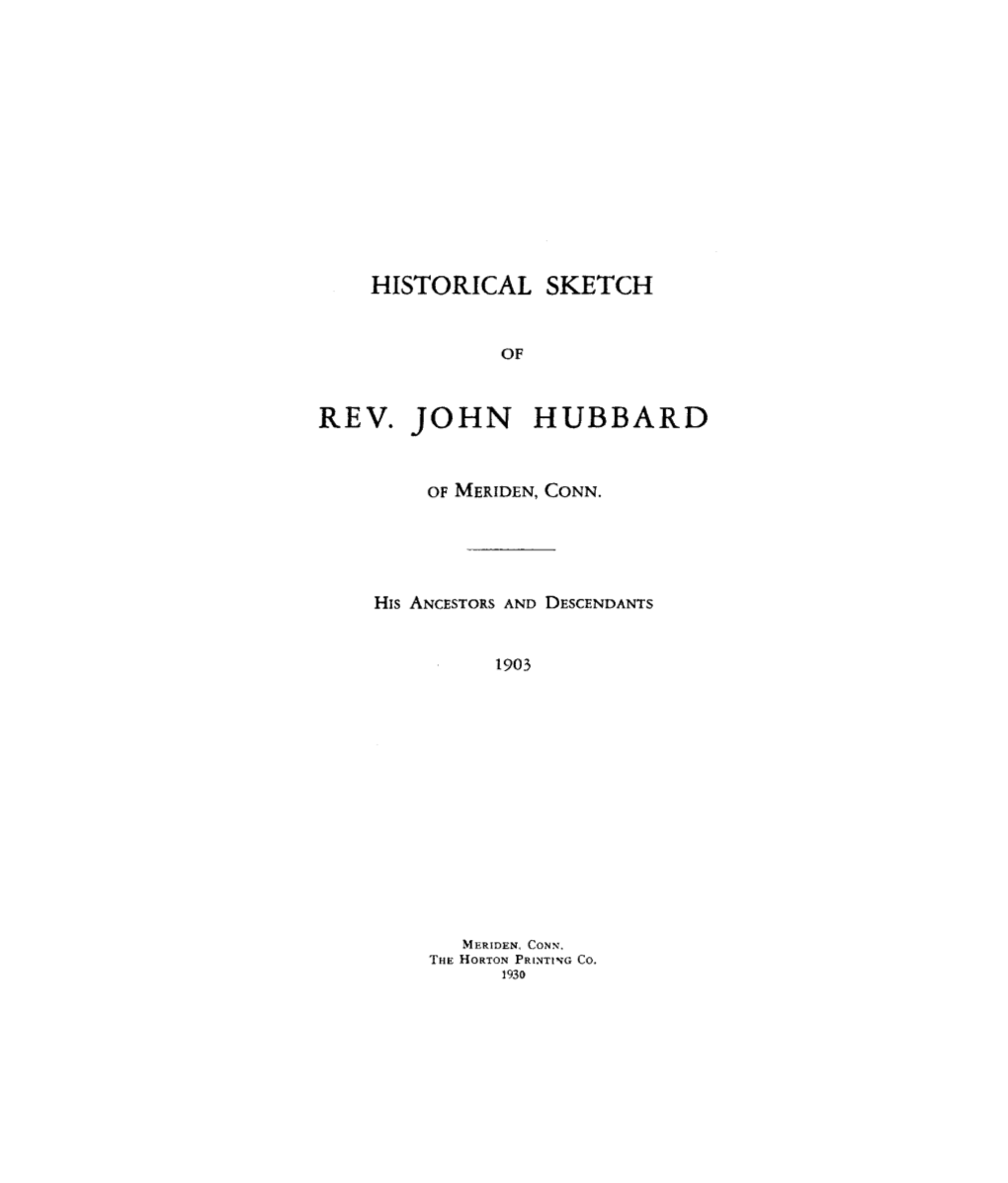 Rev. John Hubbard