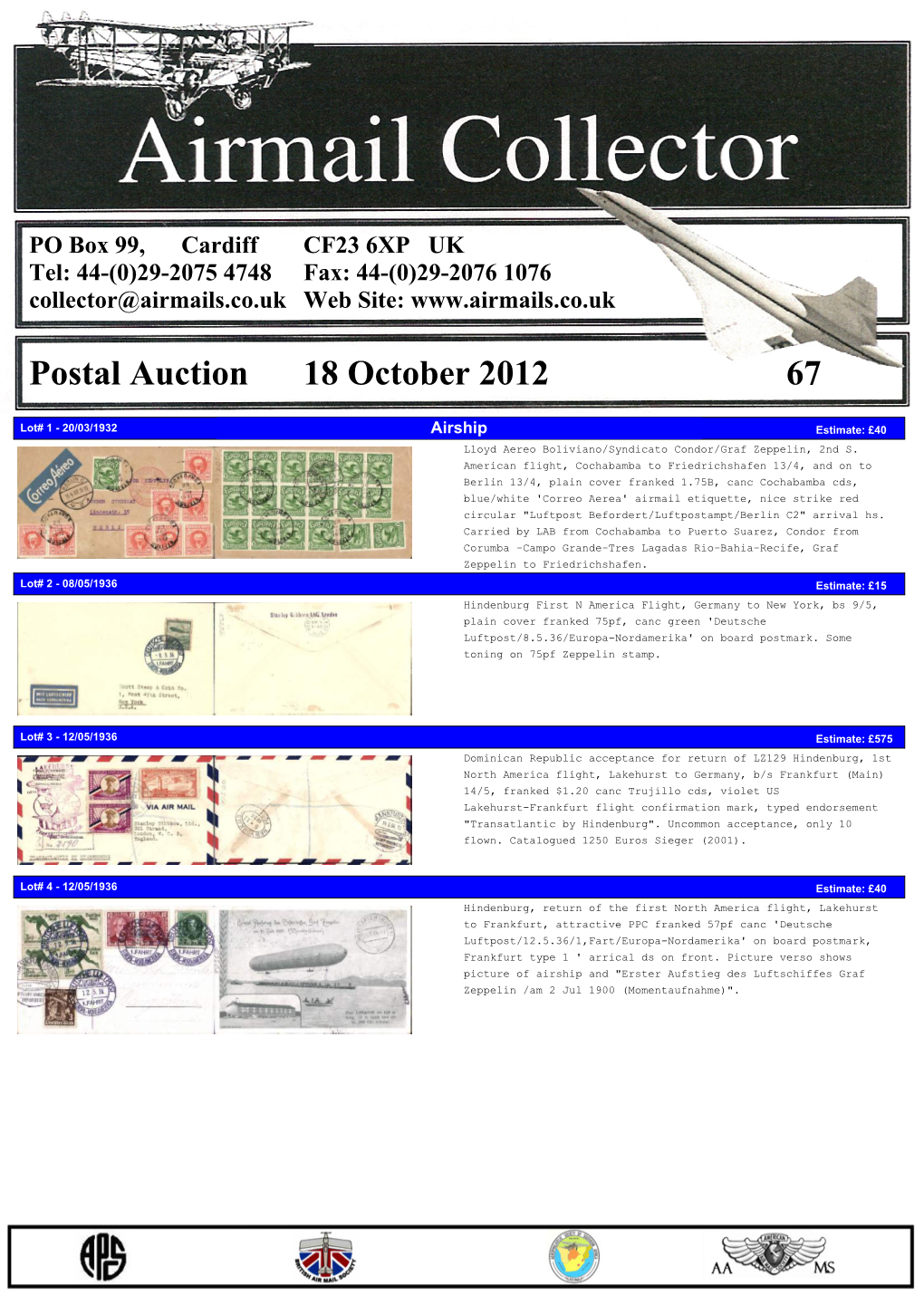 Airmail Collector Sale 67