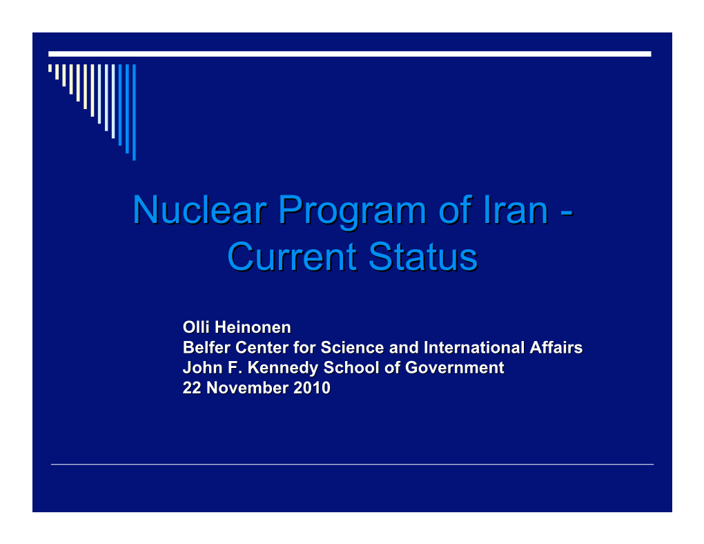 Nuclear Program of Iran