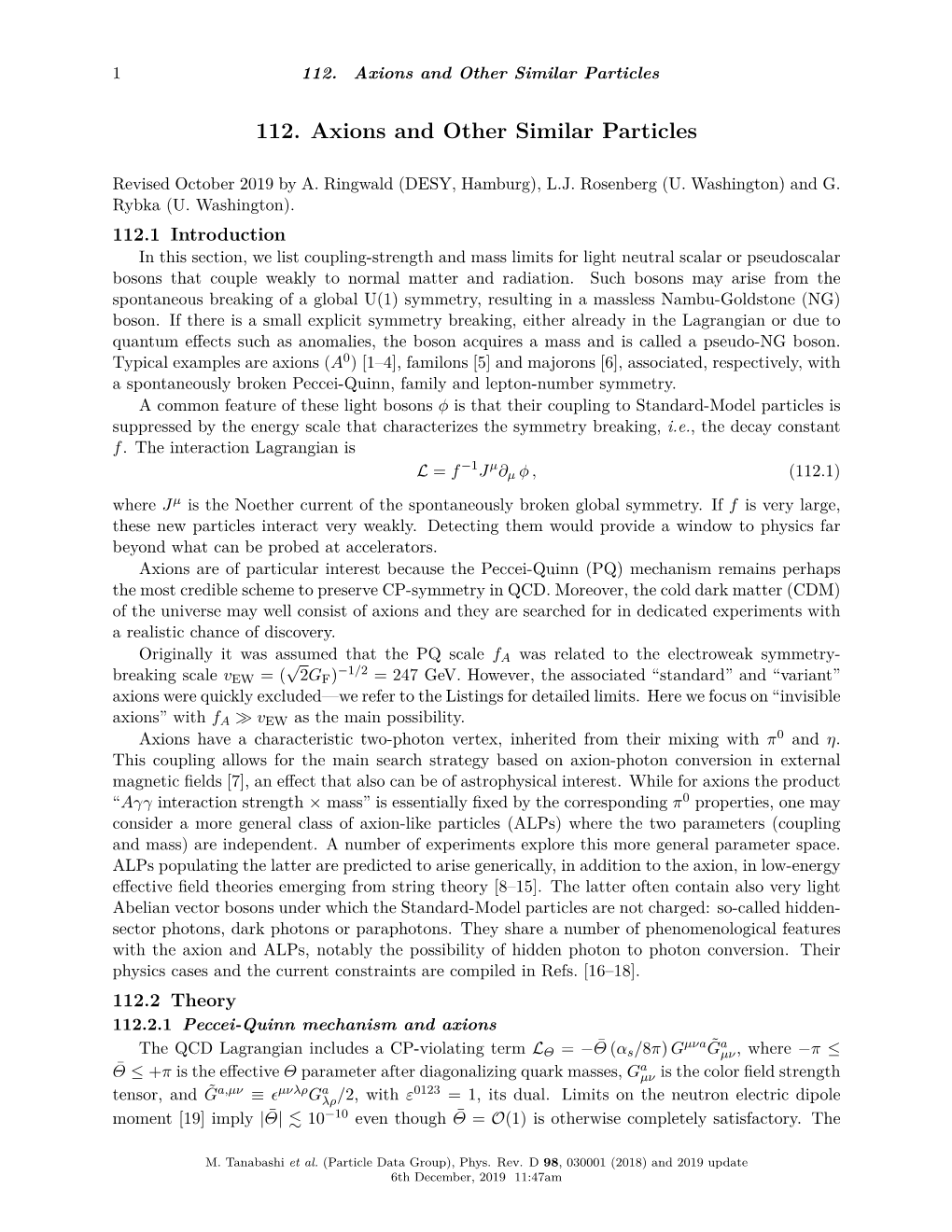 Axions and Other Similar Particles