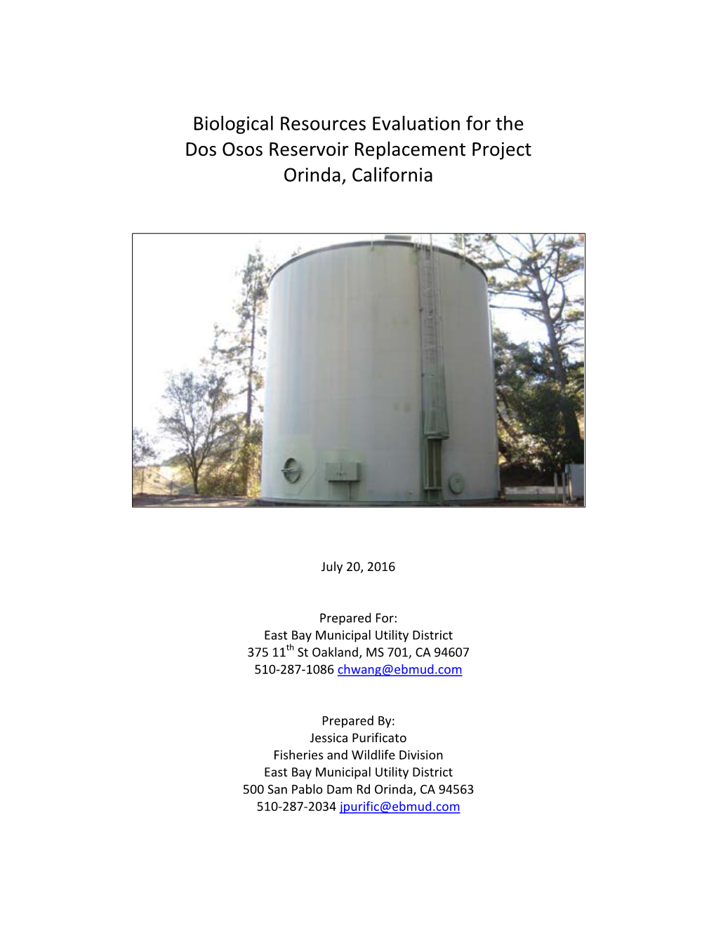 Dos Osos Biological Resources Evaluation