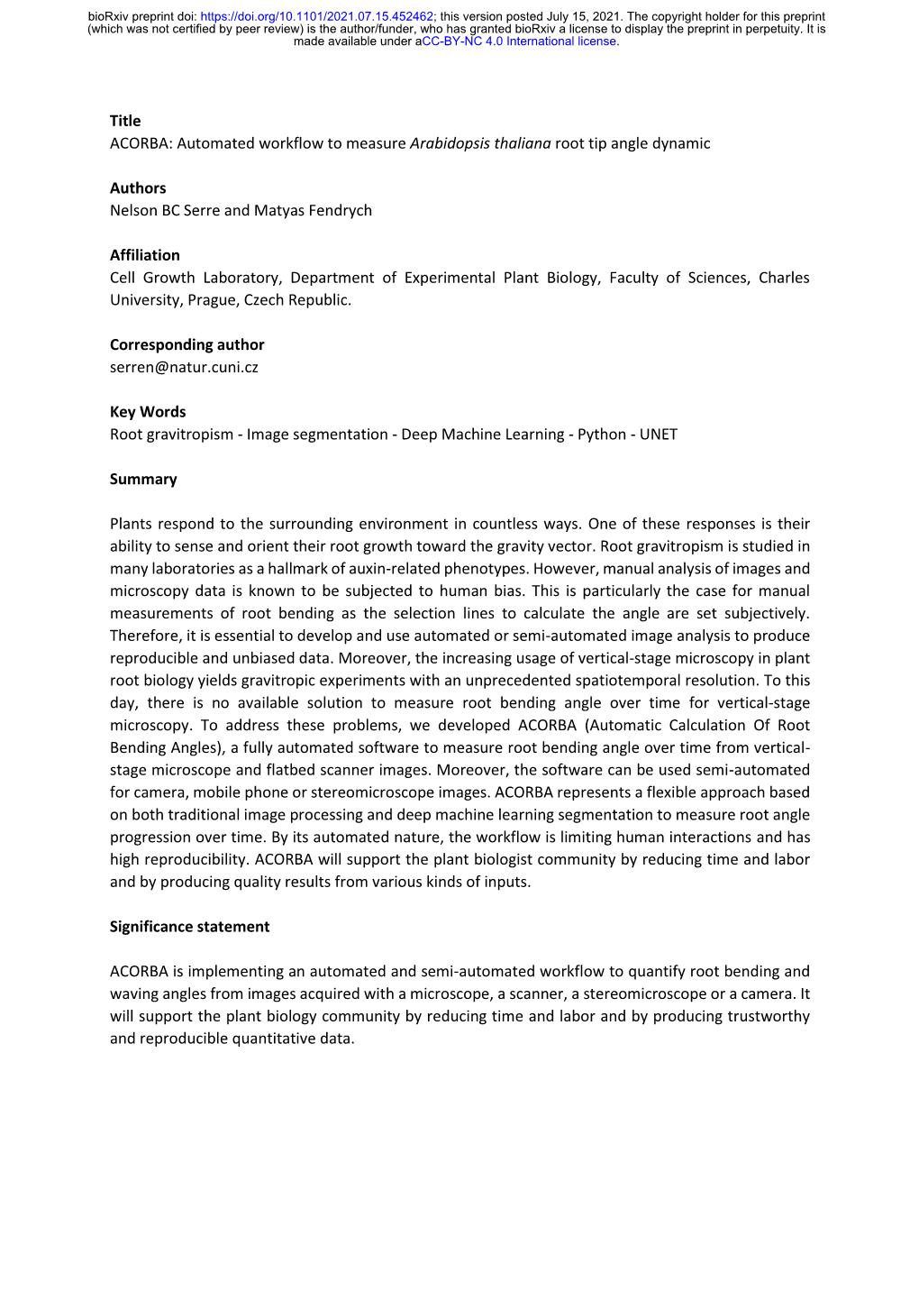 Automated Workflow to Measure Arabidopsis Thaliana Root Tip Angle Dynamic