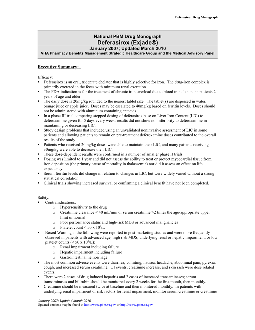 VISN 22 Drug Monograph Template