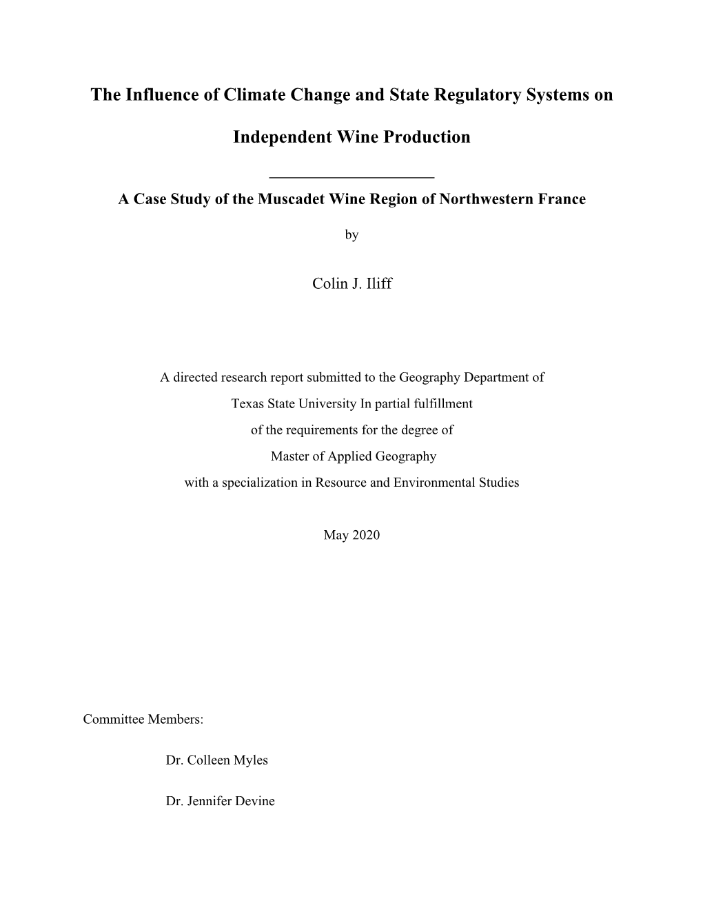 The Influence of Climate Change and State Regulatory Systems On