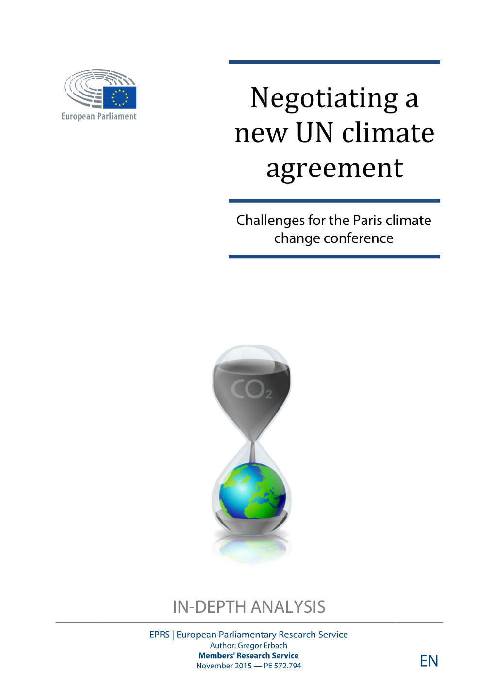 Negotiating a New UN Climate Agreement Page 1 of 33