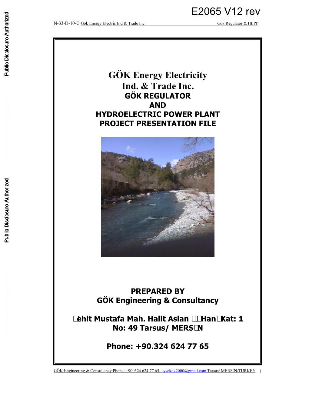 GÖK Energy Electricity Ind. & Trade Inc. GÖK