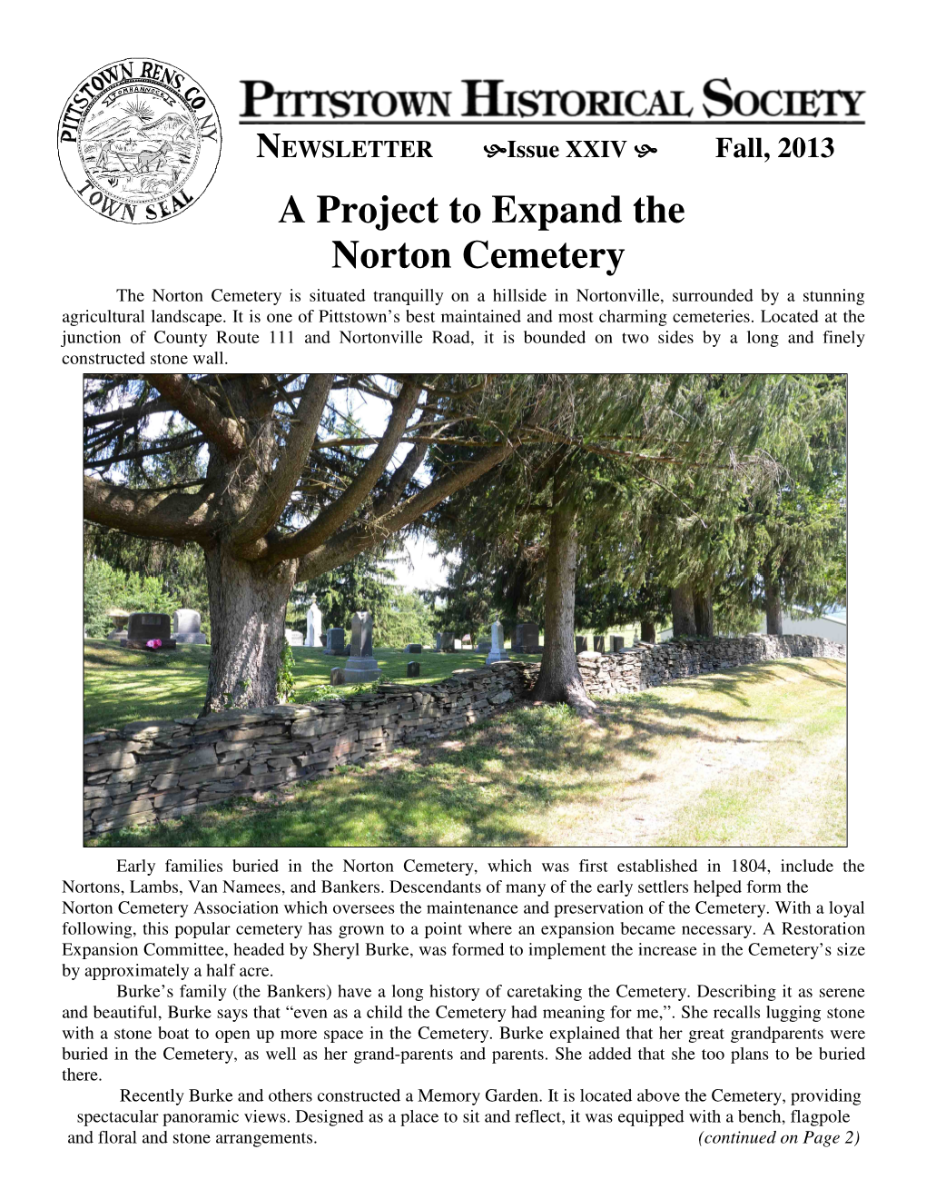 A Project to Expand the Norton Cemetery