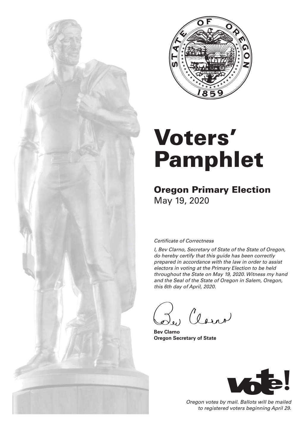 Voters' Pamphlet Primary Election 2020 for Klamath County