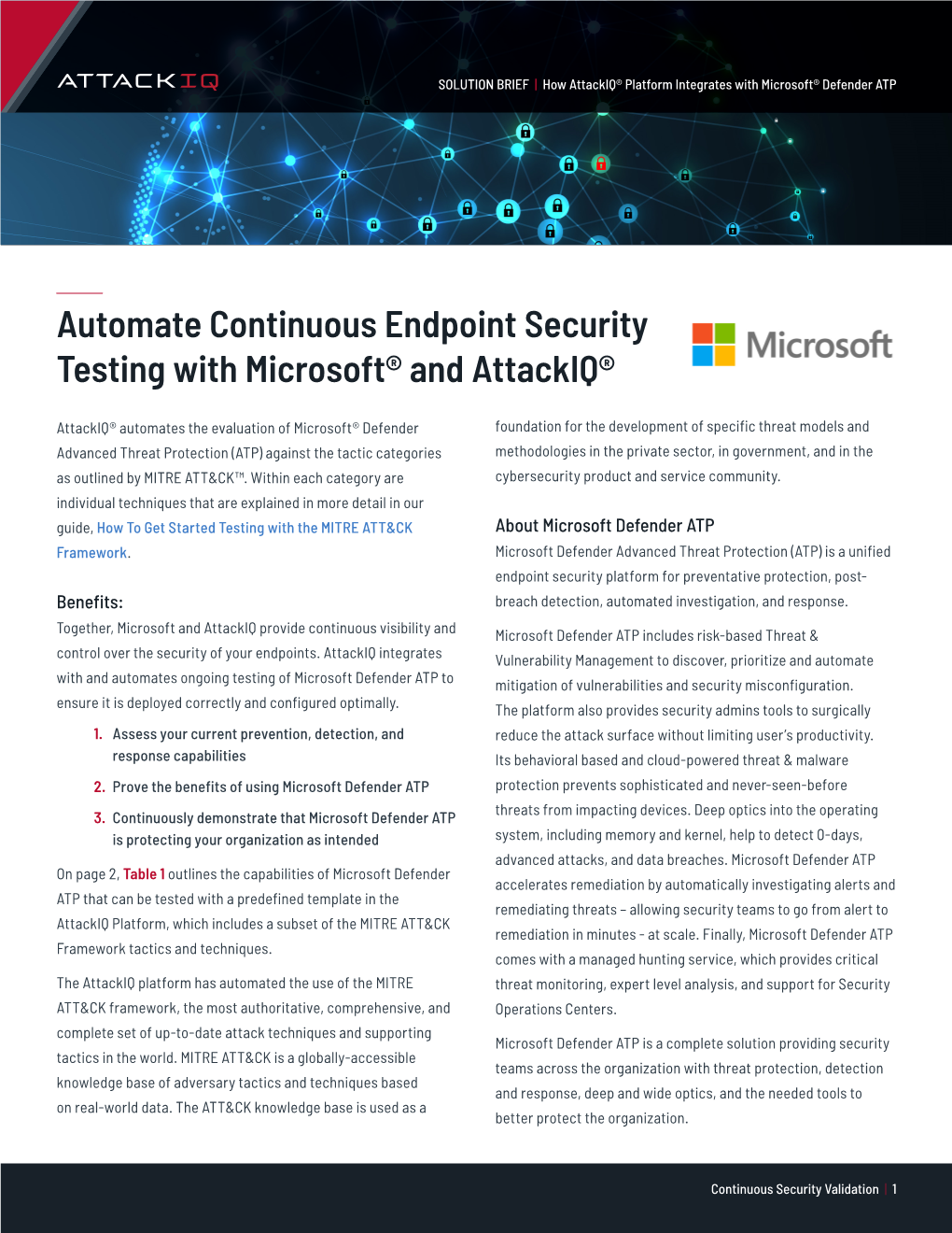 Automate Continuous Endpoint Security Testing with Microsoft® and Attackiq®