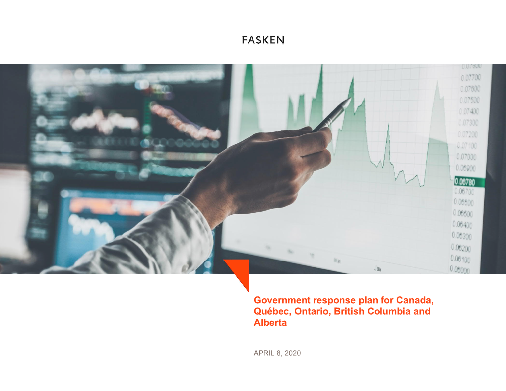 Government Response Plan for Canada, Québec, Ontario, British Columbia and Alberta