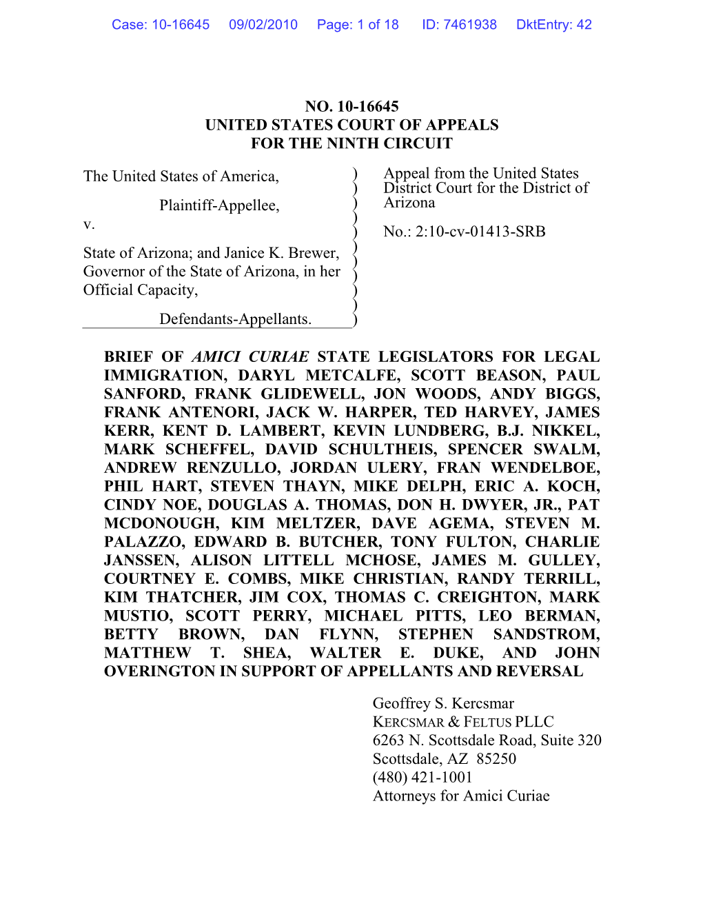 No. 10-16645 United States Court of Appeals for the Ninth Circuit