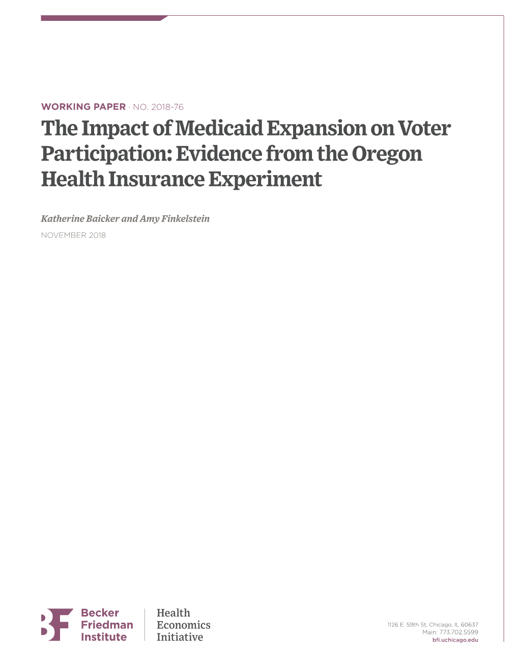 The Impact of Medicaid Expansion on Voter Participation: Evidence from the Oregon Health Insurance Experiment