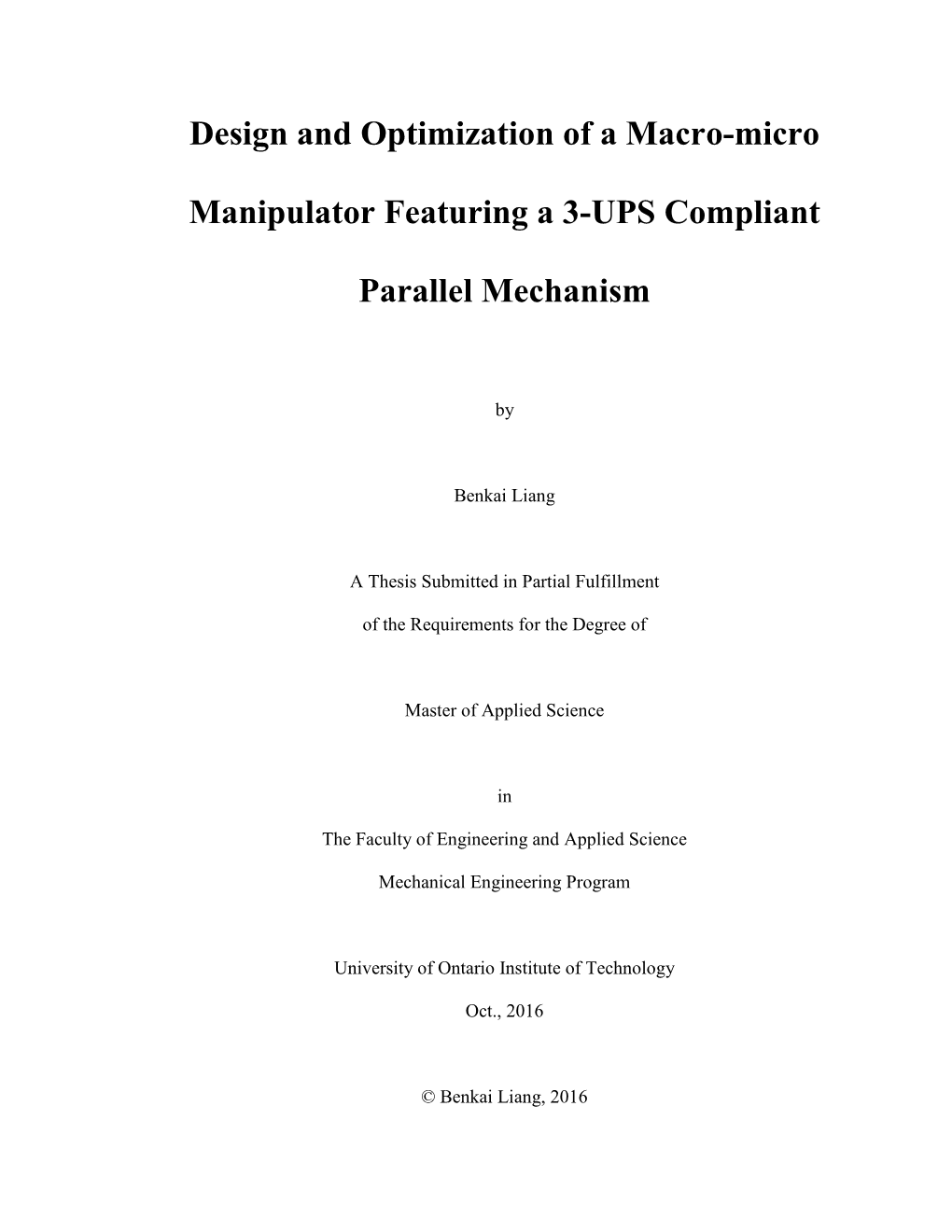 Design and Optimization of a Macro-Micro Manipulator Featuring